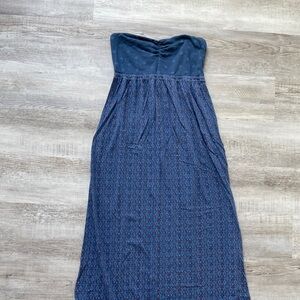 Roxy Size Small Strapless Summer Dress Blue